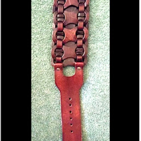 New Rare & Unique Women\'s High Grade Genuine Top Grain Leather Burgundy Belt main image 9